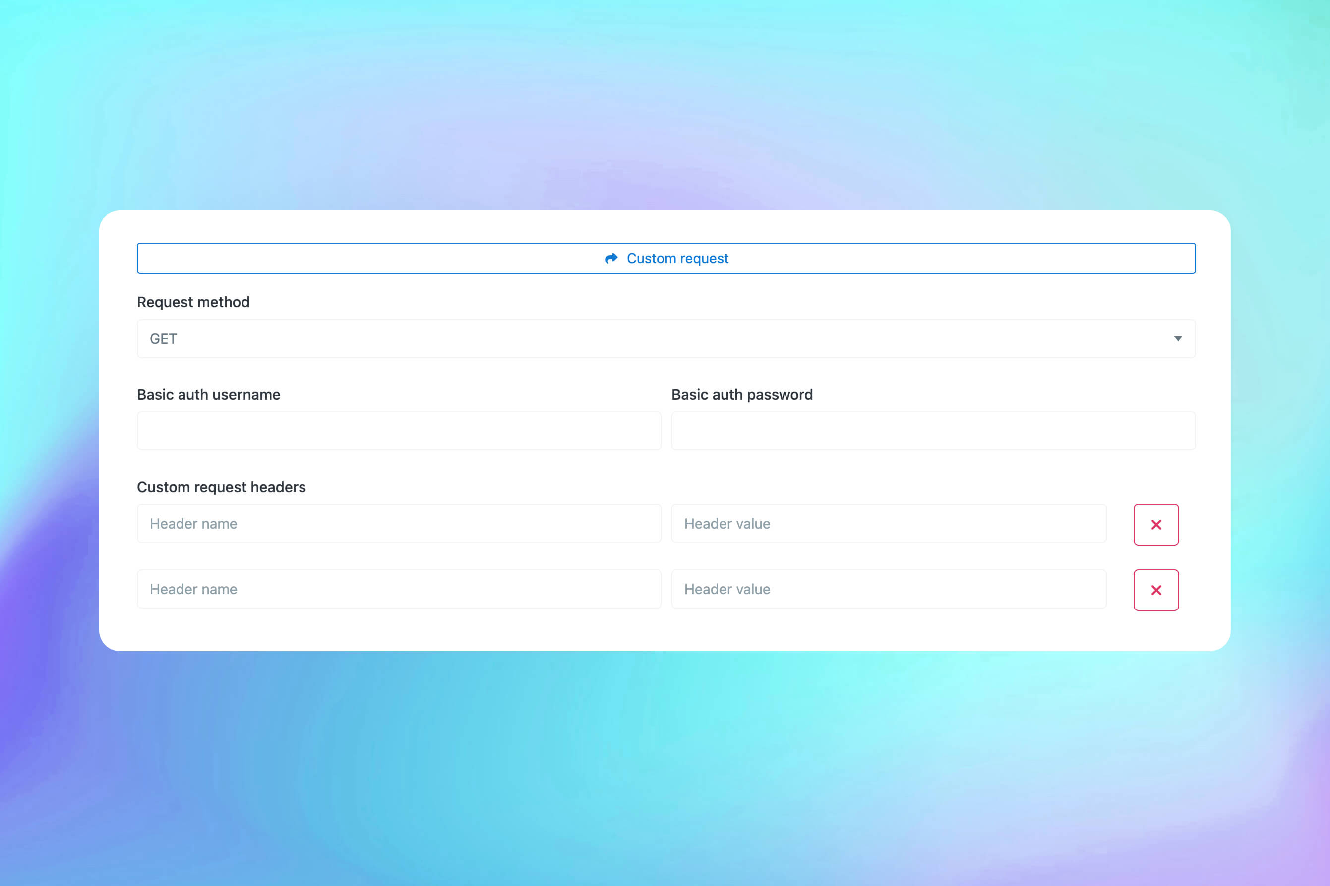 Uygulama özel HTTP istekleri özelliği ekran görüntüsü